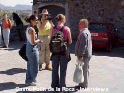 Interviewing local residents