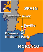 Location of doana national park