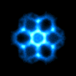 Emission pattern of photoelectrons
from the surface of diamond, using a 
synchrotron